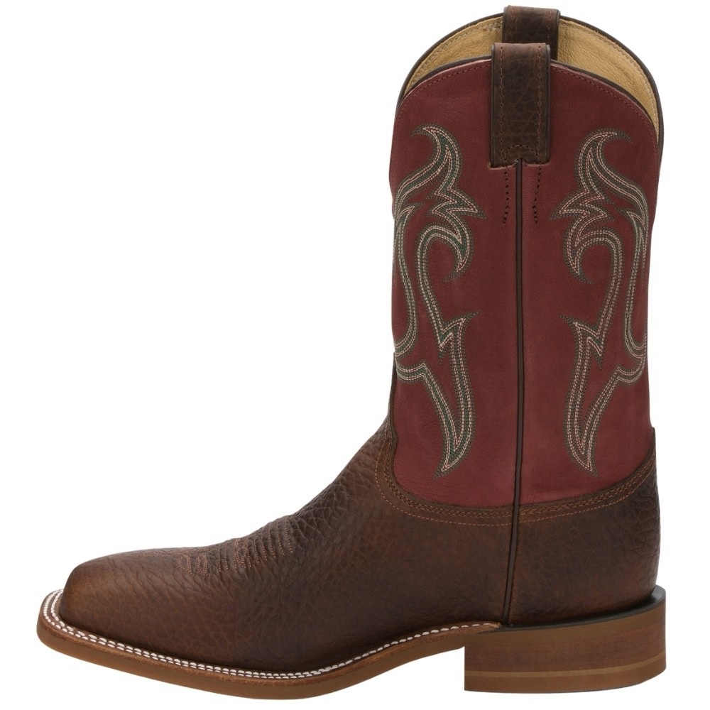 Justin Boots Men's Western Boots in Brown and Red